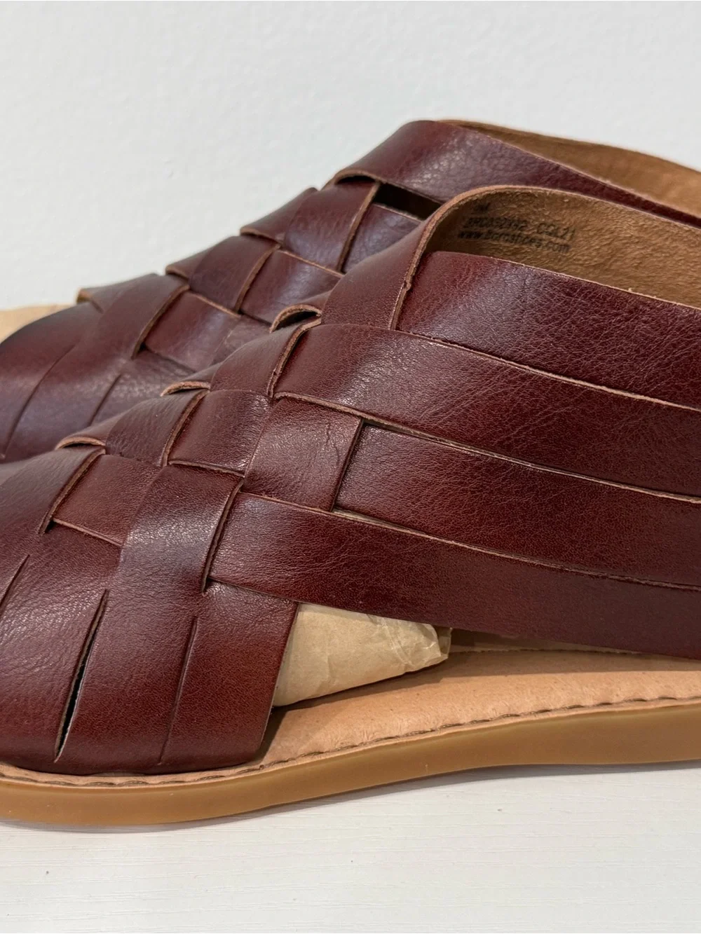 BORN Brown Woven Leather Women's Sandals: worn 1x. Perfect
